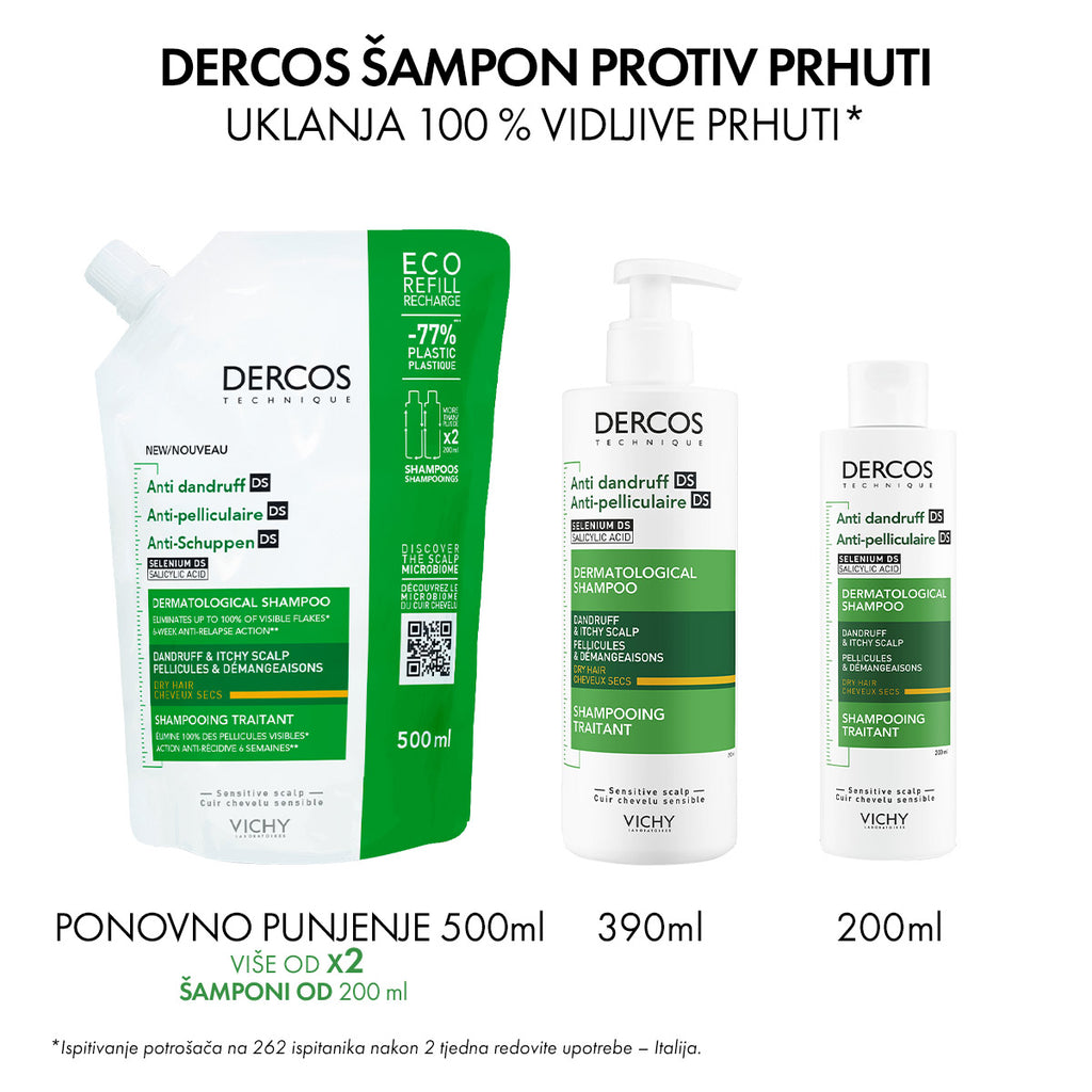 Vichy Dercos šampon protiv prhuti za suhu kosu 390 ml