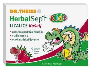Dr. Theiss Herbalsept Kids Lizalice protiv kašlja - malina 6 komada