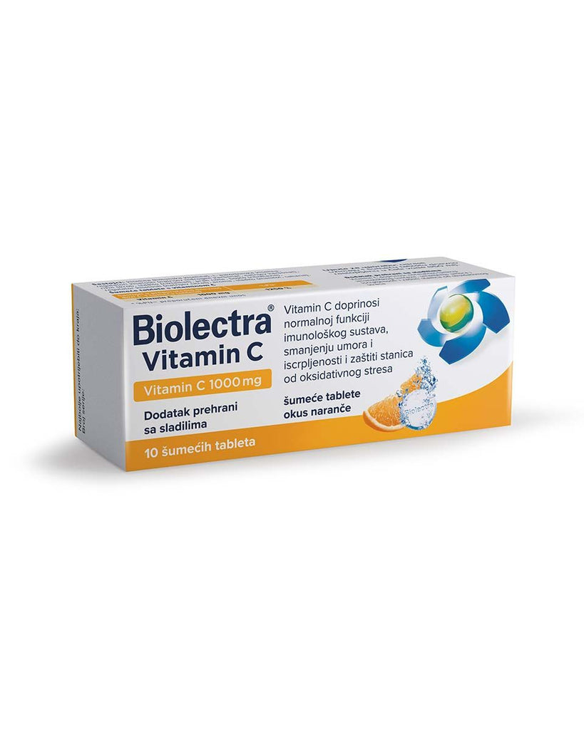 Biolectra Vitamin C 1000 mg šumeće tablete 10 kom-okus naranča