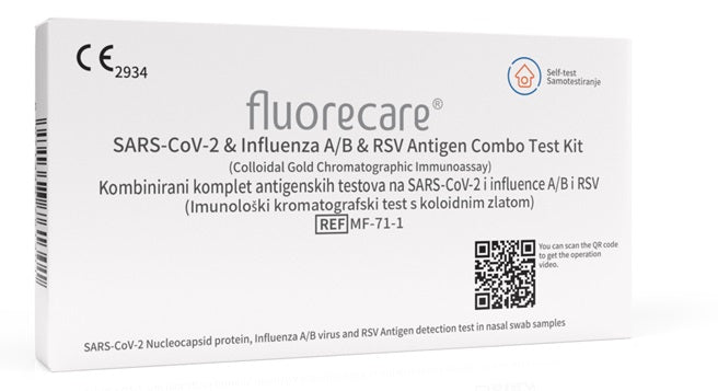 FLUORECARE Kombinirani komplet antigenskih testova na viruse SARS-CoV-2, influence A/B i RSV