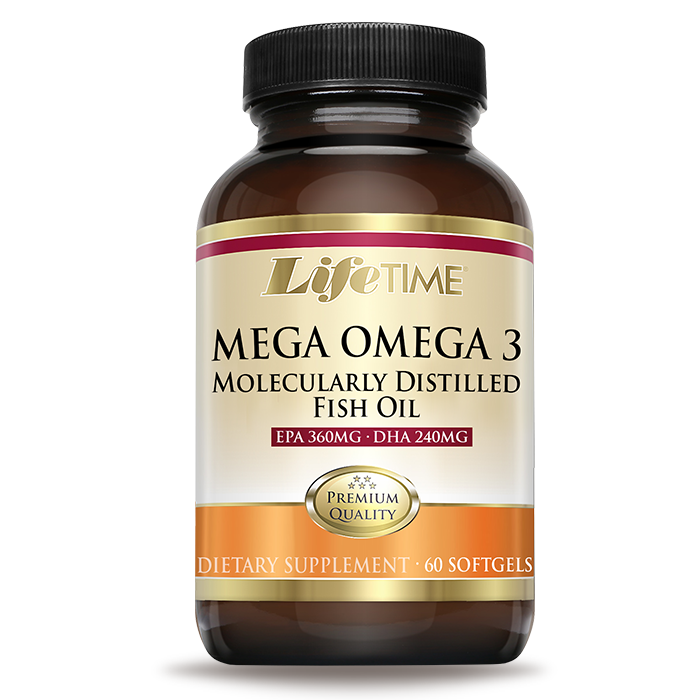 LIFETIME  Mega Omega 3 Fish Oil 1200 mg, 60 kapsula