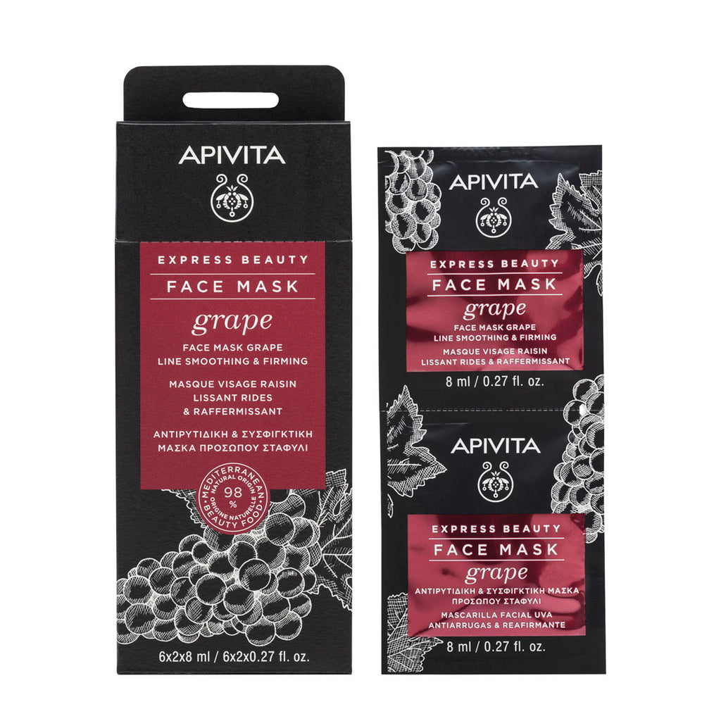 Apivita Express Beauty maska s grožđem za zaglađivanje 2x8ml