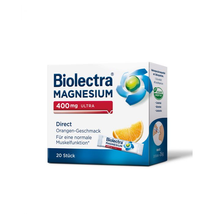 Biolectra Magnezij 400 mg Ultra Direkt-okus naranče 20 vrećica