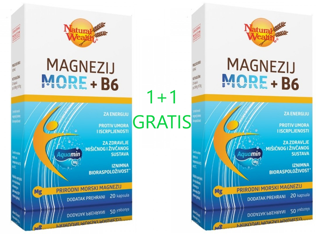 Natural Wealth Magnezij More + B6 20 kapsula 1+1 GRATIS
