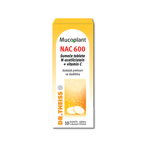 Dr. Theiss Mucoplant NaC 600, 10 šumećih tableta, dodatak prehrani
