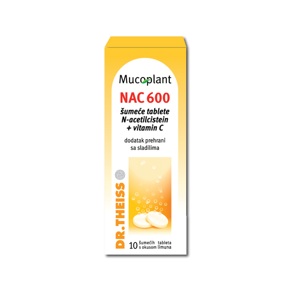 Dr. Theiss Mucoplant NaC 600, 10 šumećih tableta, dodatak prehrani
