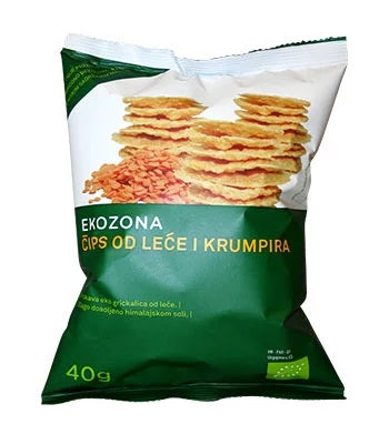 Ekozona Čips od leće i krumpira sa soli 40g