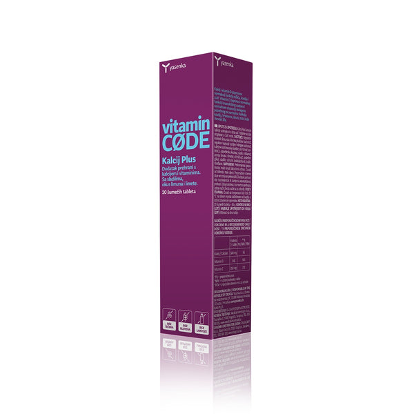 Yasenka Vitamin CODE Kalcij Plus 20 šumećih tableta