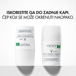 VICHY DÉODORANT Roll-on dezodorans za regulaciju znojenja do 48h za osjetljivu i depiliranu kožu 50 ml PROMO 50 ml