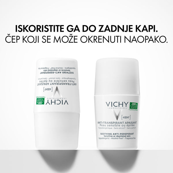 VICHY DÉODORANT Roll-on dezodorans za regulaciju znojenja do 48h za osjetljivu i depiliranu kožu 50 ml PROMO 50 ml
