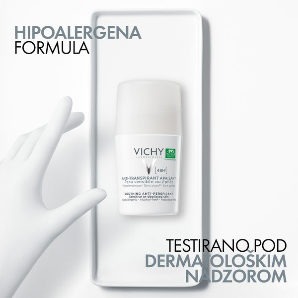 VICHY DÉODORANT Roll-on dezodorans za regulaciju znojenja do 48h za osjetljivu i depiliranu kožu 50 ml PROMO 50 ml