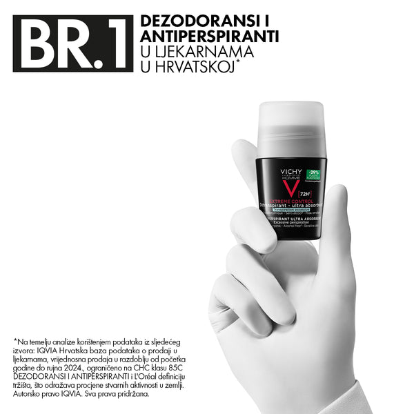 Vichy HOMME Antiperspirant deo roll-on za zaštitu od znojenja do 72h 50 ml