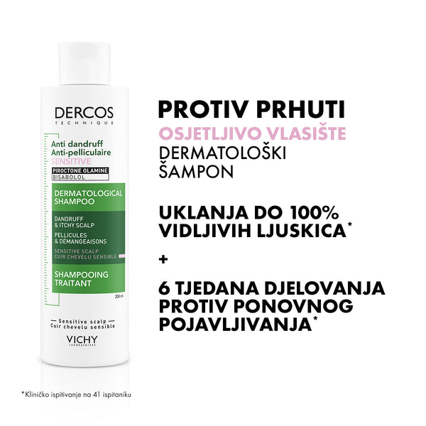 Vichy Dercos Šampon protiv prhuti za osjetljivo vlasište bez sulfata 200 ml