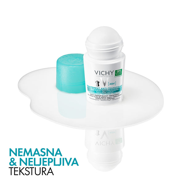 VICHY DÉODORANT Roll-on dezodorans za regulaciju prekomjernog znojenja do 48h bez bijelih tragova i žutih fleka 50 ml
