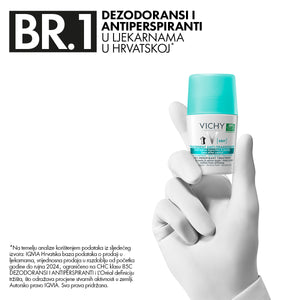 VICHY DÉODORANT Roll-on dezodorans za regulaciju prekomjernog znojenja do 48h bez bijelih tragova i žutih fleka 50 ml