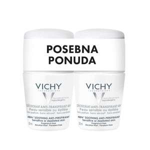 VICHY DÉODORANT Roll-on dezodorans za regulaciju znojenja do 48h za osjetljivu i depiliranu kožu 50 ml PROMO