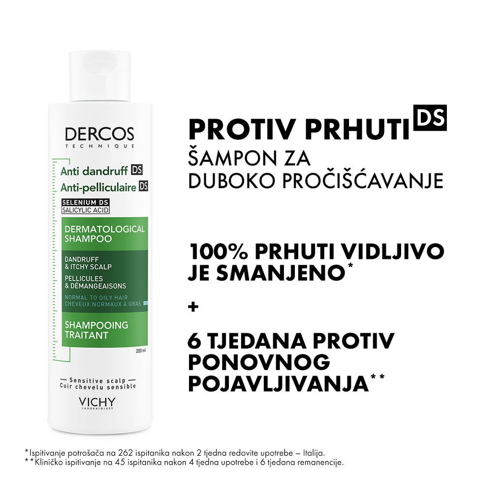Vichy Dercos šampon protiv prhuti za normalnu ili masnu kosu 200 ml