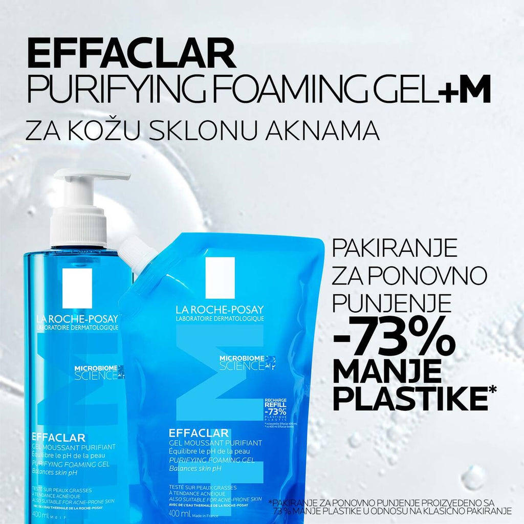 La Roche-Posay EFFACLAR Pjenušavi gel za čišćenje masne, osjetljive kože sklone aknama 400 ml