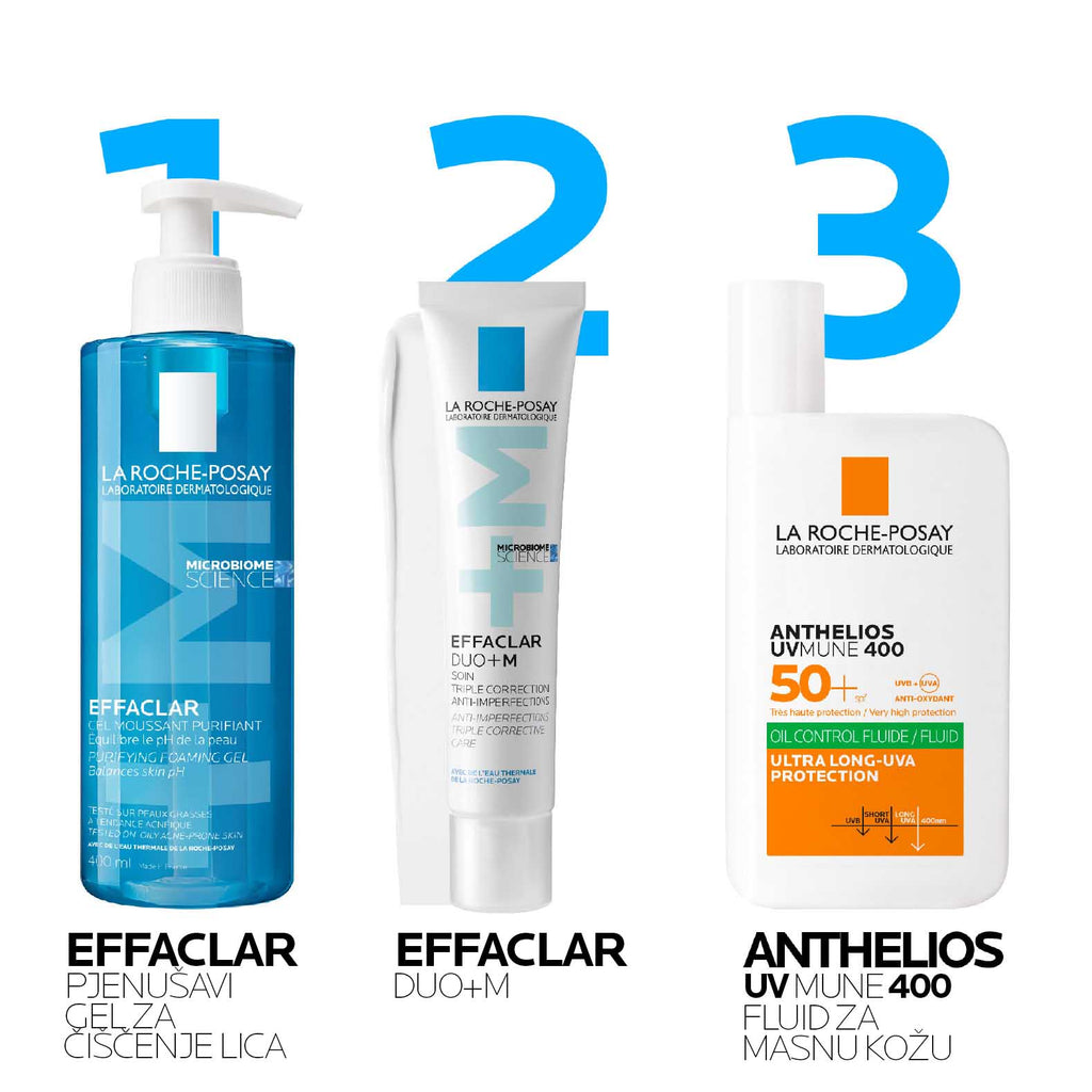 La Roche-Posay EFFACLAR Pjenušavi gel za čišćenje masne, osjetljive kože sklone aknama 400 ml