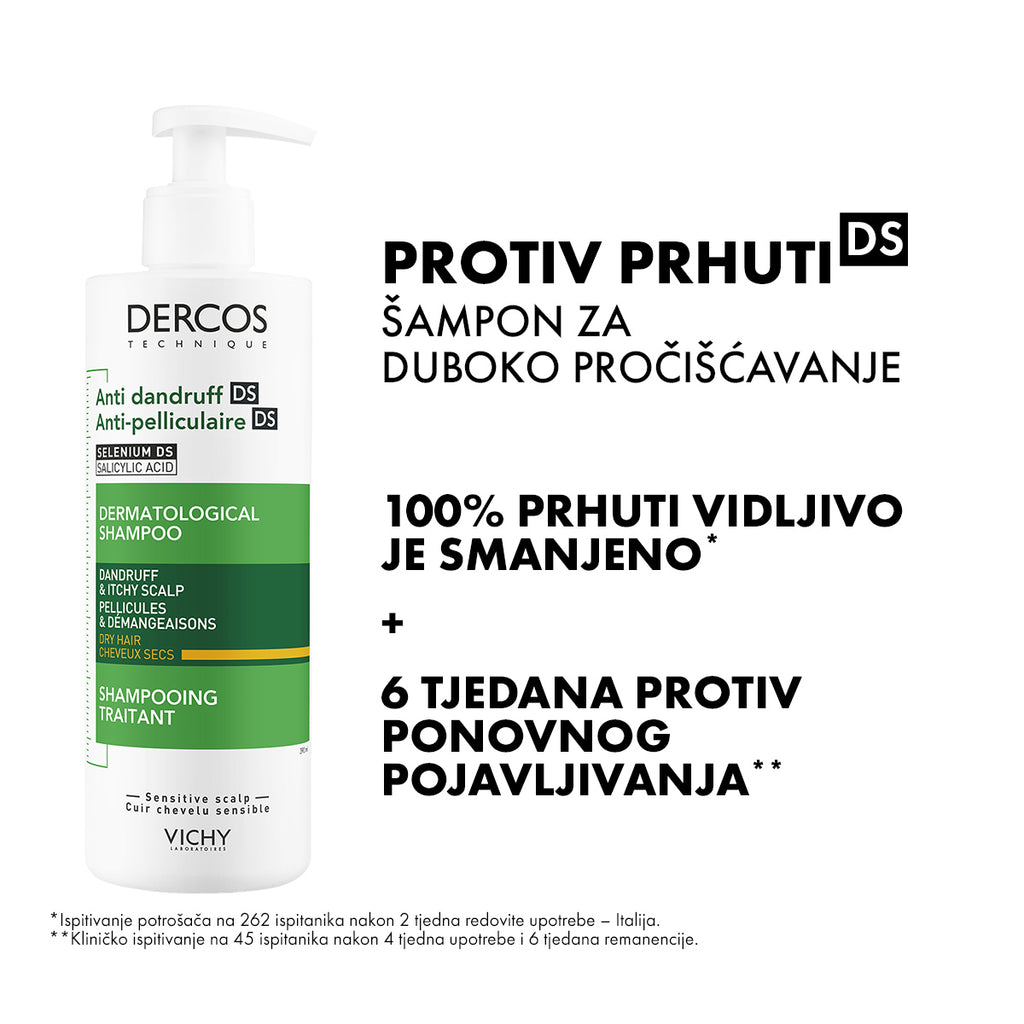 Vichy Dercos šampon protiv prhuti za suhu kosu 390 ml