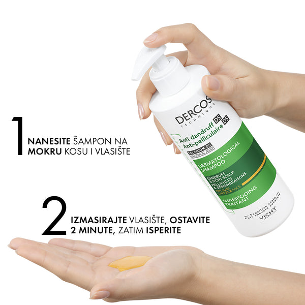 Vichy Dercos šampon protiv prhuti za suhu kosu 390 ml