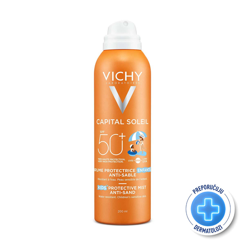 Vichy CAPITAL SOLEIL Dječji sprej protiv priljepljivanja pijeska na kožu SPF50+ 200 ml