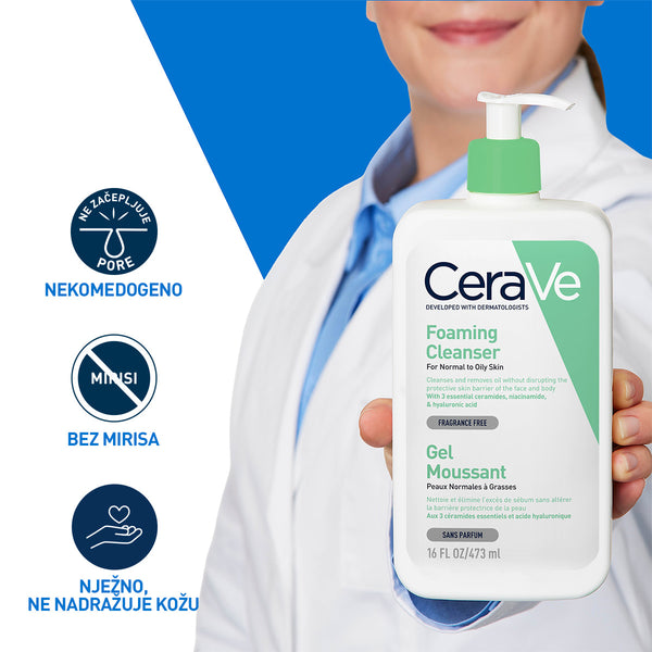 CeraVe Pjenušavi gel za čišćenje za normalnu do masnu kožu 473 ml