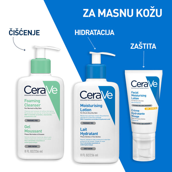 CeraVe Pjenušavi gel za čišćenje za normalnu do masnu kožu 1000 ml