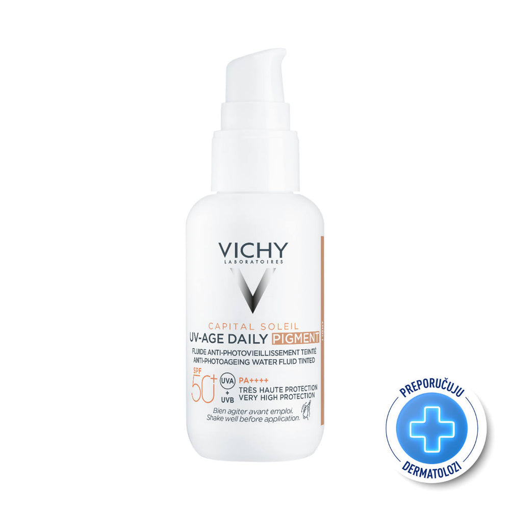 VICHY CAPITAL SOLEIL UV-Age daily tonirani vodeni fluid protiv znakova fotostarenja SPF50+ 40ml
