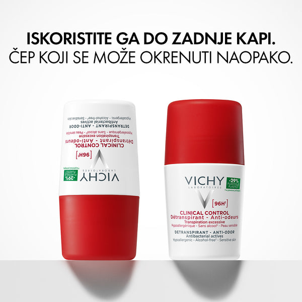 VICHY DÉODORANT CLINICAL CONTROL Roll-on dezodorans protiv neugodnih mirisa do 96h 50 ml