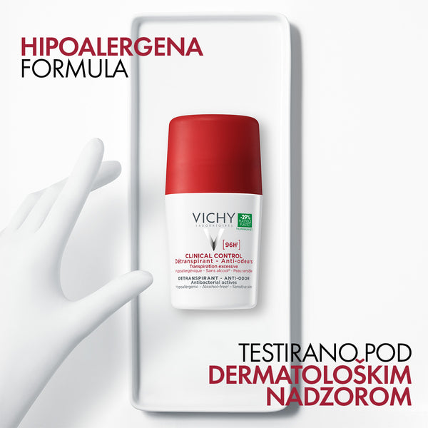 VICHY DÉODORANT CLINICAL CONTROL Roll-on dezodorans protiv neugodnih mirisa do 96h 50 ml