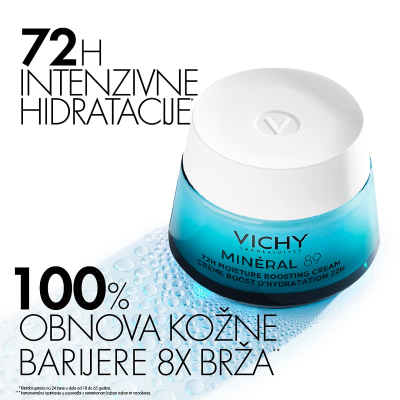 Vichy Mineral 89 Krema za intenzivnu hidraciju tijekom 72 sata za sve tipove kože, 50 ml