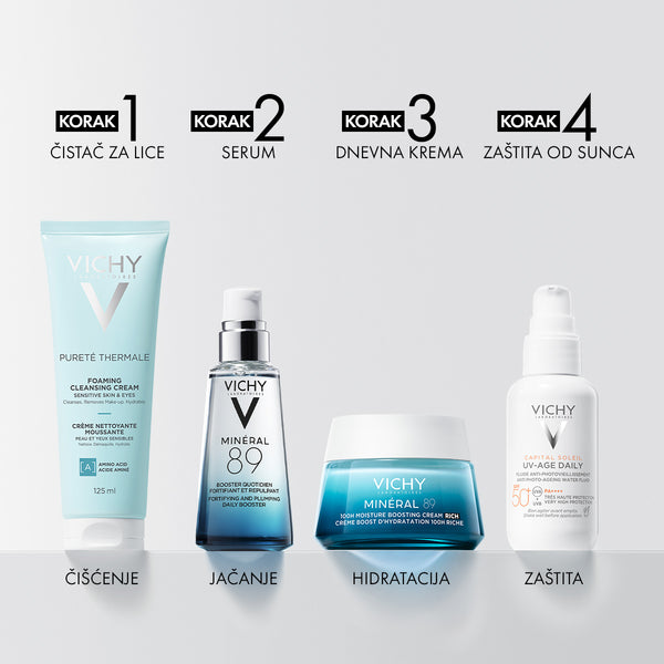 VICHY MINÉRAL 89 Krema za intenzivnu hidraciju tijekom 100 sati bogata tekstura, suha do vrlo suha koža, 50 ml 