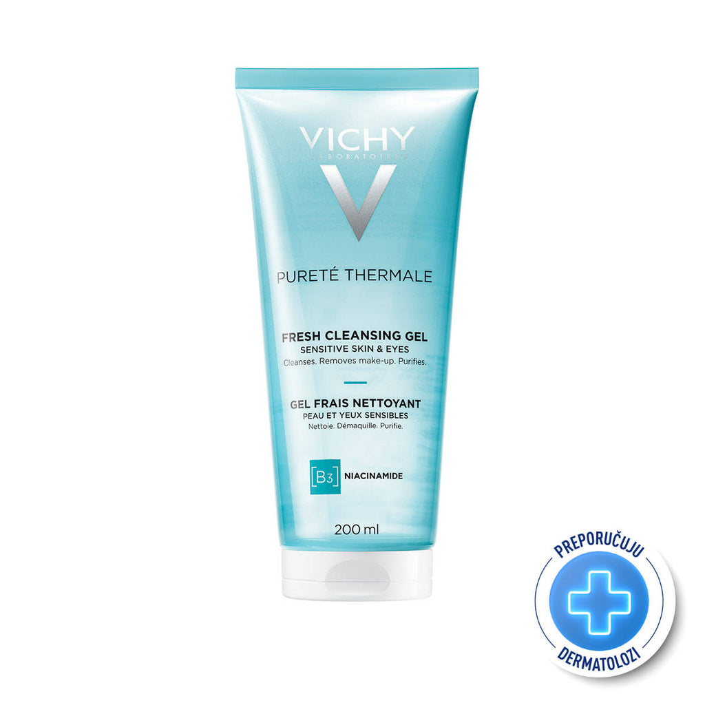 Vichy PURETÉ THERMALE Svježi gel za čišćenje osjetljive kože lica 200 ml