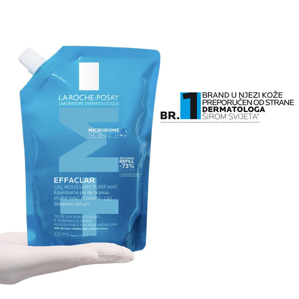 La Roche-Posay EFFACLAR Pjenušavi gel za čišćenje masne, osjetljive kože sklone aknama REFILL 400 ml