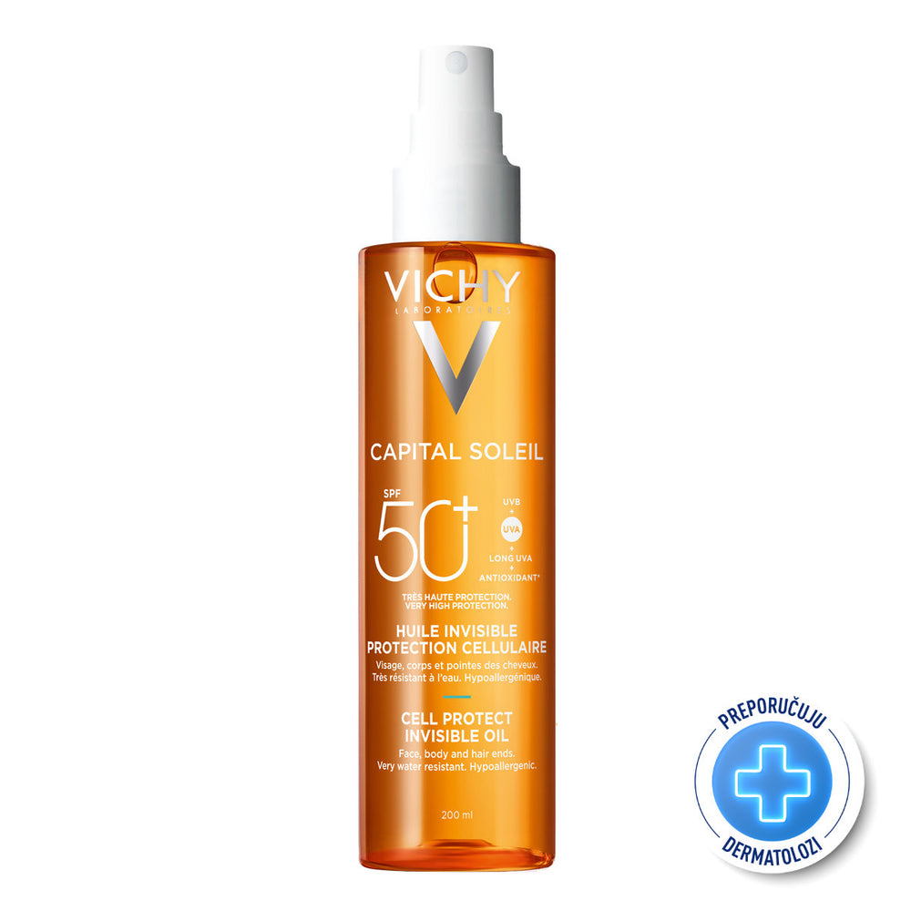 VICHY CAPITAL SOLEIL Zaštitno ulje za lice, tijelo I vrhove kose SPF50+ 200 ml