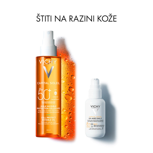 VICHY CAPITAL SOLEIL Zaštitno ulje za lice, tijelo I vrhove kose SPF50+ 200 ml