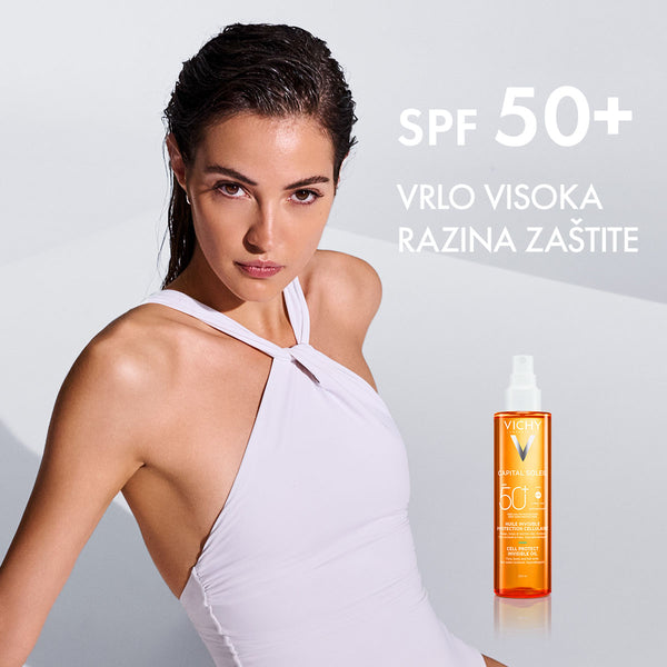 VICHY CAPITAL SOLEIL Zaštitno ulje za lice, tijelo I vrhove kose SPF50+ 200 ml