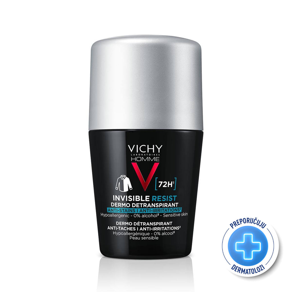 Vichy HOMME - Invisible resist 72h* - Dermo detranspirant - Protiv mrlja I nadraženosti 50 ml