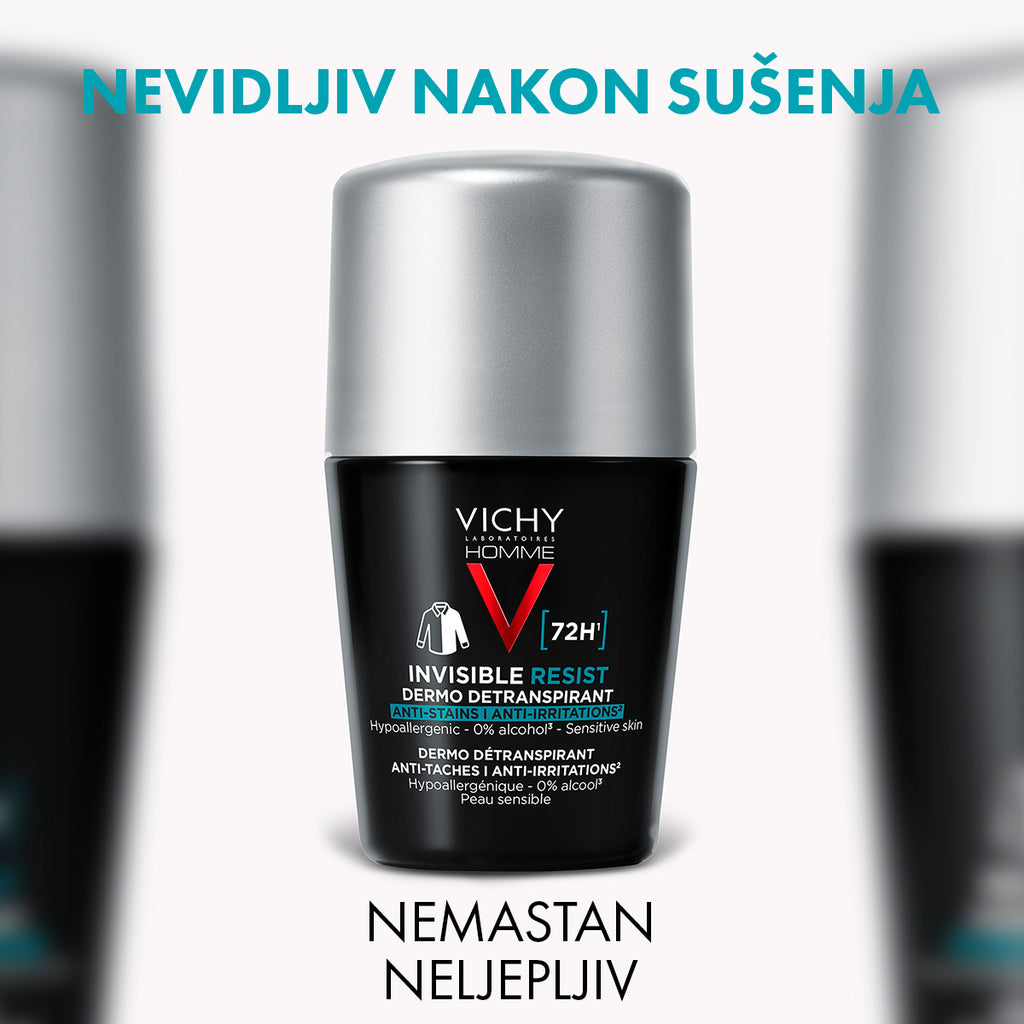 Vichy HOMME - Invisible resist 72h* - Dermo detranspirant - Protiv mrlja I nadraženosti 50 ml