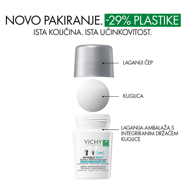 Vichy invisible resist 72h* - Dermo Detranspirant - protiv mrlja i protiv nadraženosti 50 ml