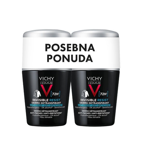 Vichy HOMME - Invisible resist 72h- Dermo detranspirant- Protiv mrlja i nadraženosti 50 ml PROMO