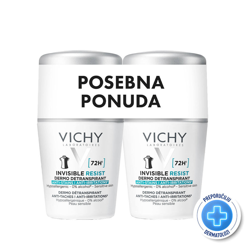 Vichy invisible resist 72h* - Dermo Detranspirant - protiv mrlja i protiv nadraženosti 50 ml PROMO