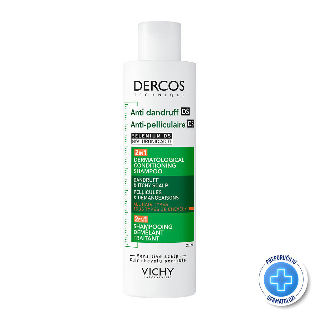 VICHY DERCOS Šampon protiv prhuti DS  - 2 u 1: Dermokozmetički šampon i regenerator, 200 ml