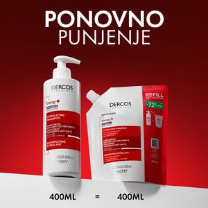 Vichy Dercos Energy+ šampon - ECO REFILL 400 ml