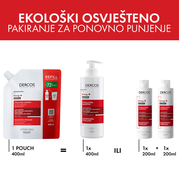 Vichy Dercos Energy+ šampon - ECO REFILL 400 ml