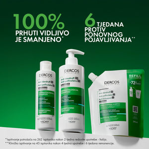 Vichy DERCOS ŠAMPON PROTIV PRHUTI - ECO REFILL, NORMALNA DO MASNA KOSA 390 ml