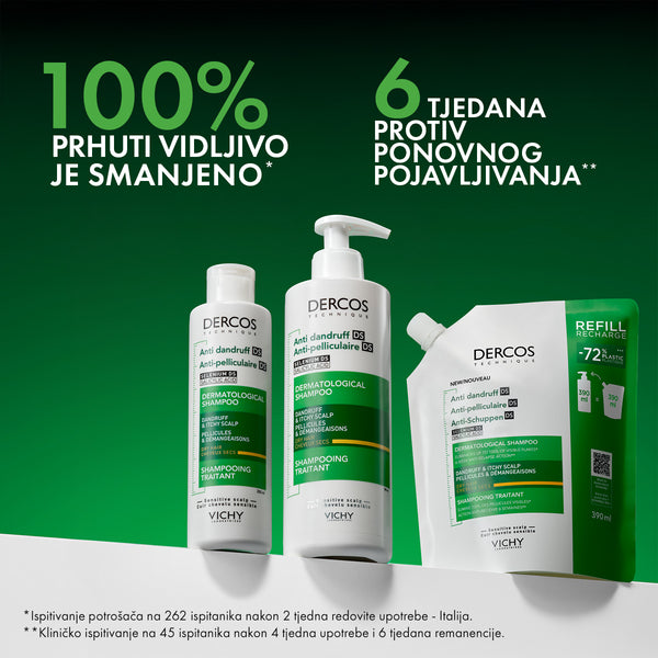 Vichy Dercos šampon protiv prhuti - ECO REFILL, SUHA KOSA 390 ml