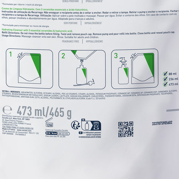 CeraVe Hidratantna emulzija za čišćenje za normalnu do suhu kožu 473 ml REFILL
