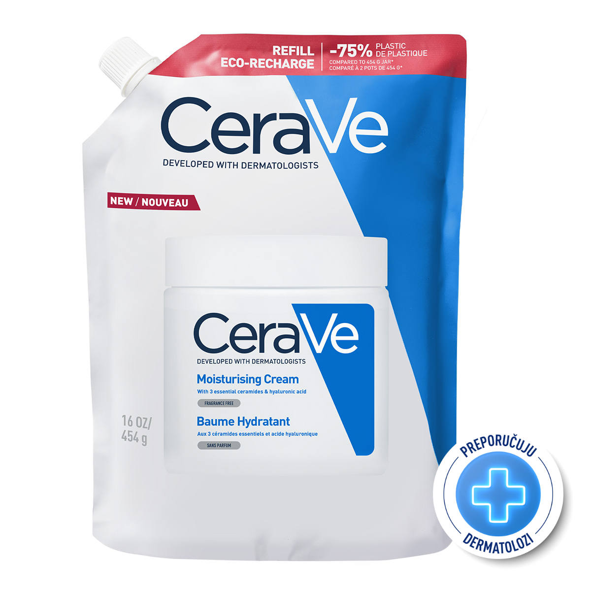 CeraVe Hidratantna krema za suhu do vrlo suhu kožu 454 g REFILL